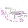 vidaXL Estrutura da Cama com gaveta com cabeceira Madeira processada