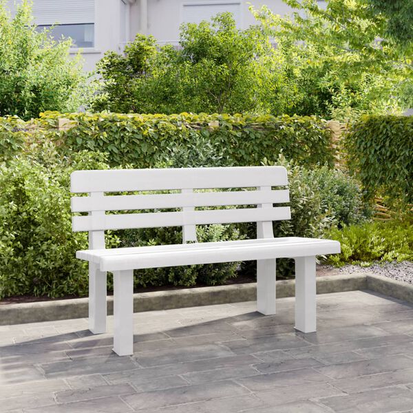 vidaXL Banco de jardim 110x52x71 cm polipropileno branco