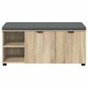 vidaXL Banco de Hall com almofada Carvalho Sonoma 100 x 38 x 46 cm