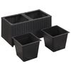 vidaXL Floreira com 2 vasos 60x30x36 cm vime PE preto