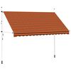 vidaXL Toldo retr&aacute;til manual 350 cm laranja e castanho