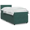 vidaXL Cama com molas/colch&atilde;o 90x200 cm veludo verde-escuro