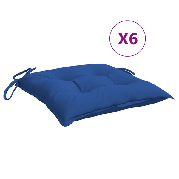 vidaXL Almofad&otilde;es de cadeira 6 pcs 40x40x7 cm tecido oxford azul