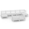 vidaXL 9 pcs conjunto lounge de jardim pinho maci&ccedil;o branco