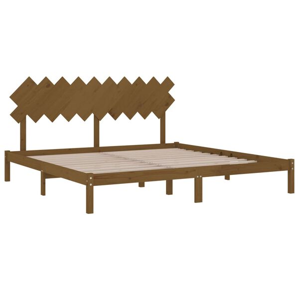 vidaXL Estrutura de cama 200x200 cm castanho mel madeira maciça