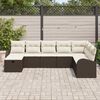 vidaXL Conjunto de Sofá de Jardim 8 pcs Castanho Rattan Sintético