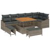 vidaXL Conjunto de Sof&aacute; de Jardim 9 unid. Cinzeto vime PE
