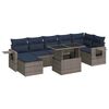 vidaXL 8 pcs conjunto sof&aacute;s jardim almofad&otilde;es vime PE/ac&aacute;cia cinzento