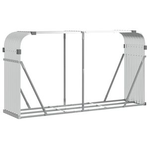 vidaXL Suporte de lenha 180x45x100 cm a&ccedil;o galvanizado prateado