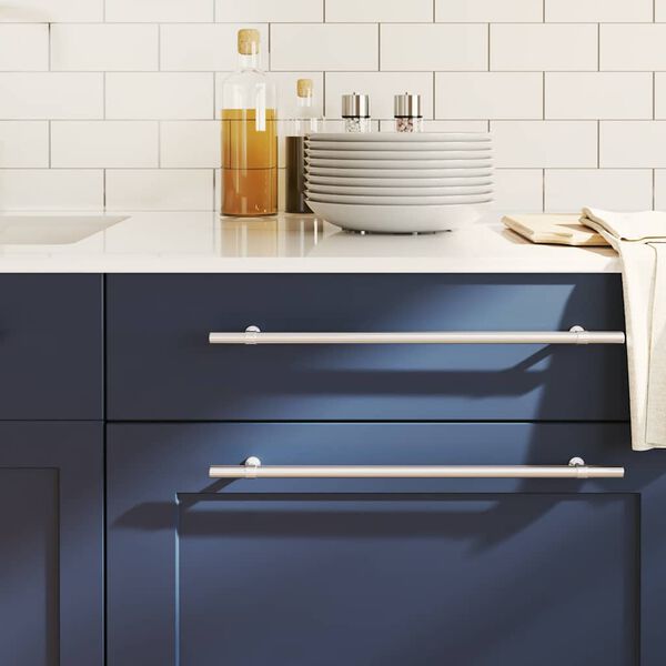 vidaXL Puxadores para m&oacute;veis 5 pcs 320 mm a&ccedil;o inoxid&aacute;vel prateado