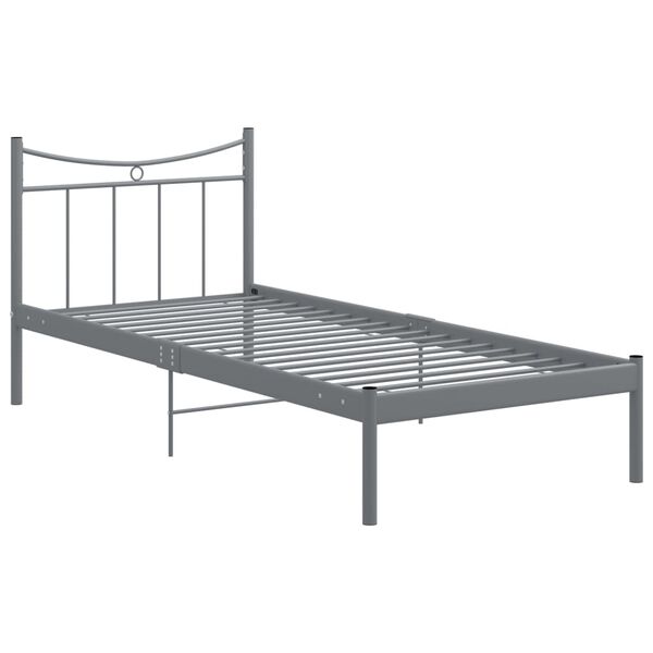 vidaXL Estrutura de cama 90x200 cm metal cinzento