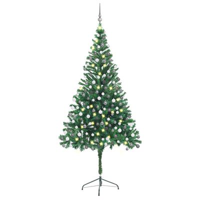 vidaXL Árvore de Natal artificial pré-iluminada c/ bolas 910 ramos