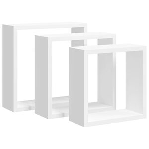 vidaXL Prateleiras de parede em forma de cubo 3 pcs MDF branco