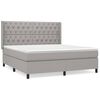 vidaXL Cama com molas/colch&atilde;o 160x200 cm tecido cinzento-claro