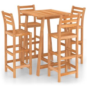 vidaXL 5 pcs conjunto de bar para exterior madeira de ac&aacute;cia maci&ccedil;a