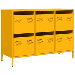 vidaXL Aparador 101,5x39x73,5 cm a&ccedil;o laminado a frio amarelo mostarda
