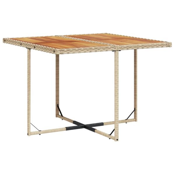 vidaXL 5 pcs conjunto de jantar p/ jardim com almofad&otilde;es vime PE bege