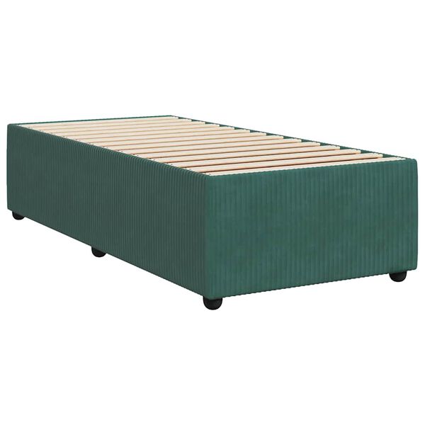 vidaXL Estrutura de cama sem colchão 90x200 cm veludo verde-escuro