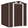 vidaXL Abrigo de jardim 192x191x223 cm a&ccedil;o galvanizado castanho-escuro