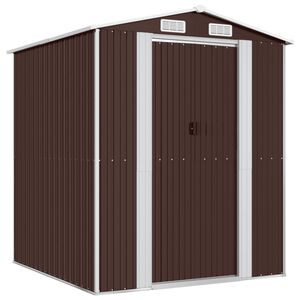 vidaXL Abrigo de jardim 192x191x223 cm a&ccedil;o galvanizado castanho-escuro