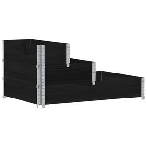 vidaXL Canteiro elevado de 3 n&iacute;veis 120x80 cm pinho maci&ccedil;o preto