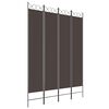 vidaXL Biombo/divis&oacute;ria com 4 pain&eacute;is 160x220 cm tecido castanho