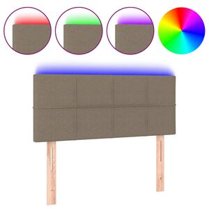 vidaXL Cabeceira cama luzes LED tecido 80x5x78/88cm cinza-acastanhado