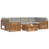 vidaXL Conjunto de Sof&aacute;s para Exterior 7 pcs Cinza Natural e Claro