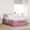 vidaXL Estrutura de cama otomana com colch&atilde;o 120x200 cm veludo rosa