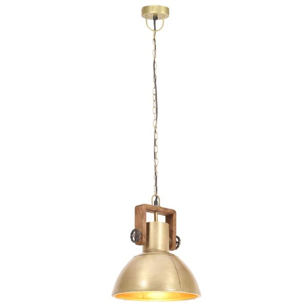 vidaXL Candeeiro suspenso industrial redondo 25 W 30 cm E27 bronze