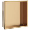 vidaXL Nicho parede p/ duche 32x32x9cm a&ccedil;o inoxid&aacute;vel dourado escovada