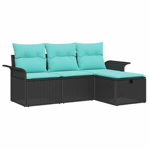 vidaXL Conjunto de Sof&aacute; de Jardim 4 unid. Rattan Sint&eacute;tico