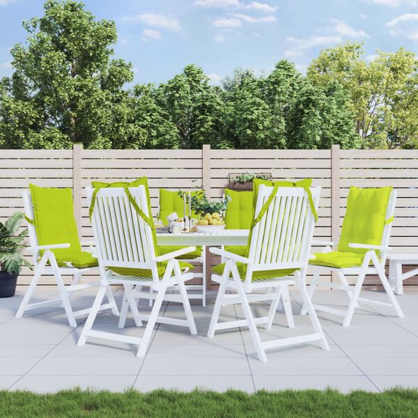 vidaXL Almofad&otilde;es p/ cadeira encosto alto 6 pcs oxford verde brilhante