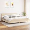 vidaXL Cama com molas/colch&atilde;o 200x200 cm tecido cor creme