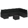 vidaXL Conjunto de Sof&aacute;s 9 unid. Preto vime PE