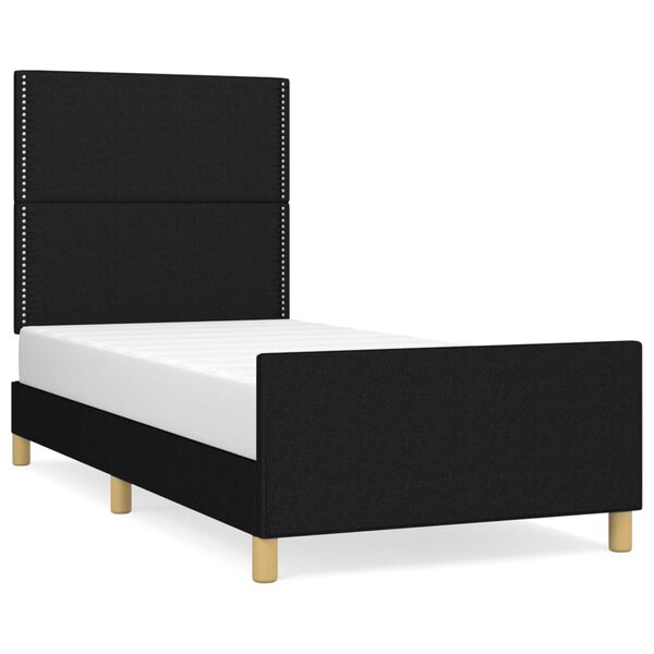 vidaXL Estrutura de cama sem colch&atilde;o 90x190 cm tecido preto