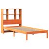 vidaXL Cama com estante sem colch&atilde;o 75x190cm pinho maci&ccedil;o castanho-mel