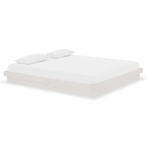 vidaXL Estrutura de cama super king pinho maci&ccedil;o 180x200 cm branco