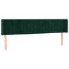 vidaXL Cabeceira de cama c/ abas veludo 203x16x78/88cm verde-escuro