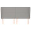 vidaXL Cabeceira cama c/ abas tecido 183x23x118/128 cm cinzento-claro
