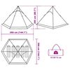 vidaXL Tenda de campismo tipi para 5 pessoas impermeável cinzento