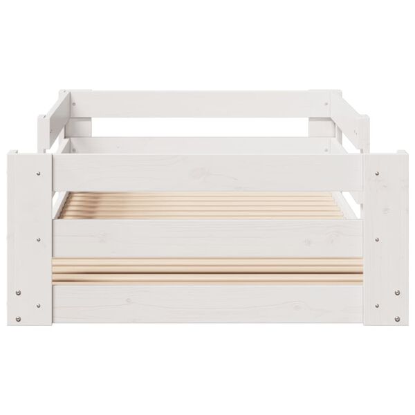 vidaXL Cama sem colch&atilde;o 70x140 cm madeira de pinho maci&ccedil;a branco
