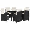 vidaXL Conjunto de Jantar para Exterior 7 unid. Preto e Branco Creme