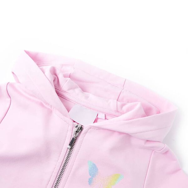 Sweatshirt para crian&ccedil;a com capuz rosa-claro 104