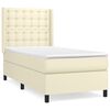 vidaXL Cama com molas/colch&atilde;o 90x190 cm couro artificial cor creme