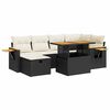 vidaXL 8 pcs conjunto sof&aacute;s de jardim com almofad&otilde;es vime PE preto