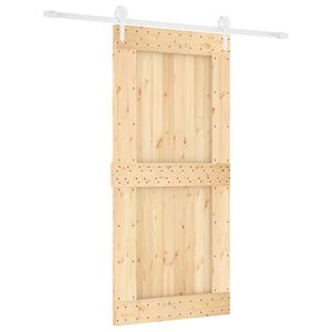 vidaXL Porta Deslizante Natural e Branco 95 x 210 cm