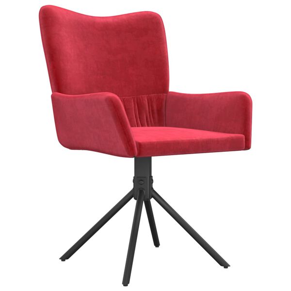 vidaXL Cadeiras de jantar giratórias 2 pcs veludo vermelho tinto