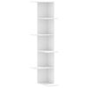 vidaXL Estante parede p/ canto 36,5x36,5x140 cm deriv. madeira branco