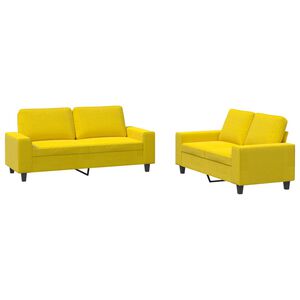 vidaXL 2 pcs conjunto de sof&aacute;s tecido amarelo-claro
